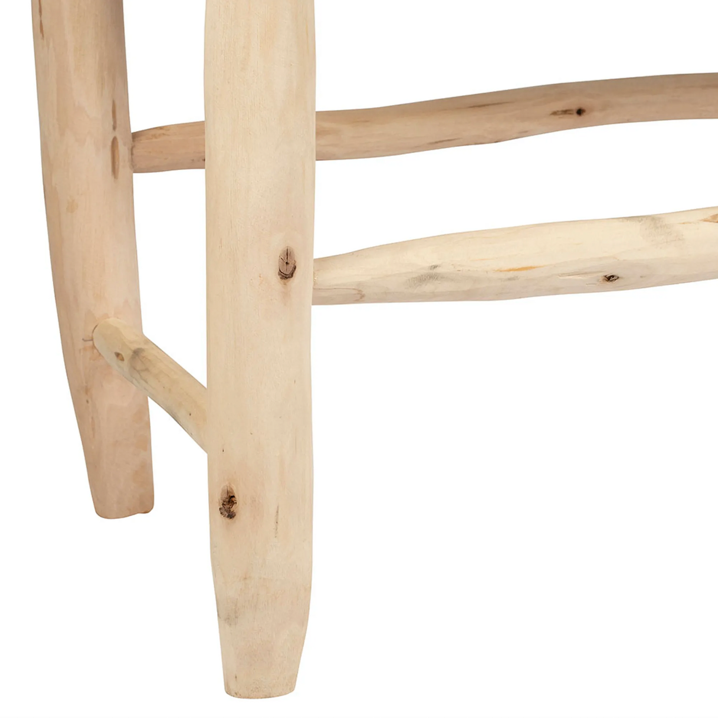 Banc "Amine" en bois naturel, corde et doum - 120cm