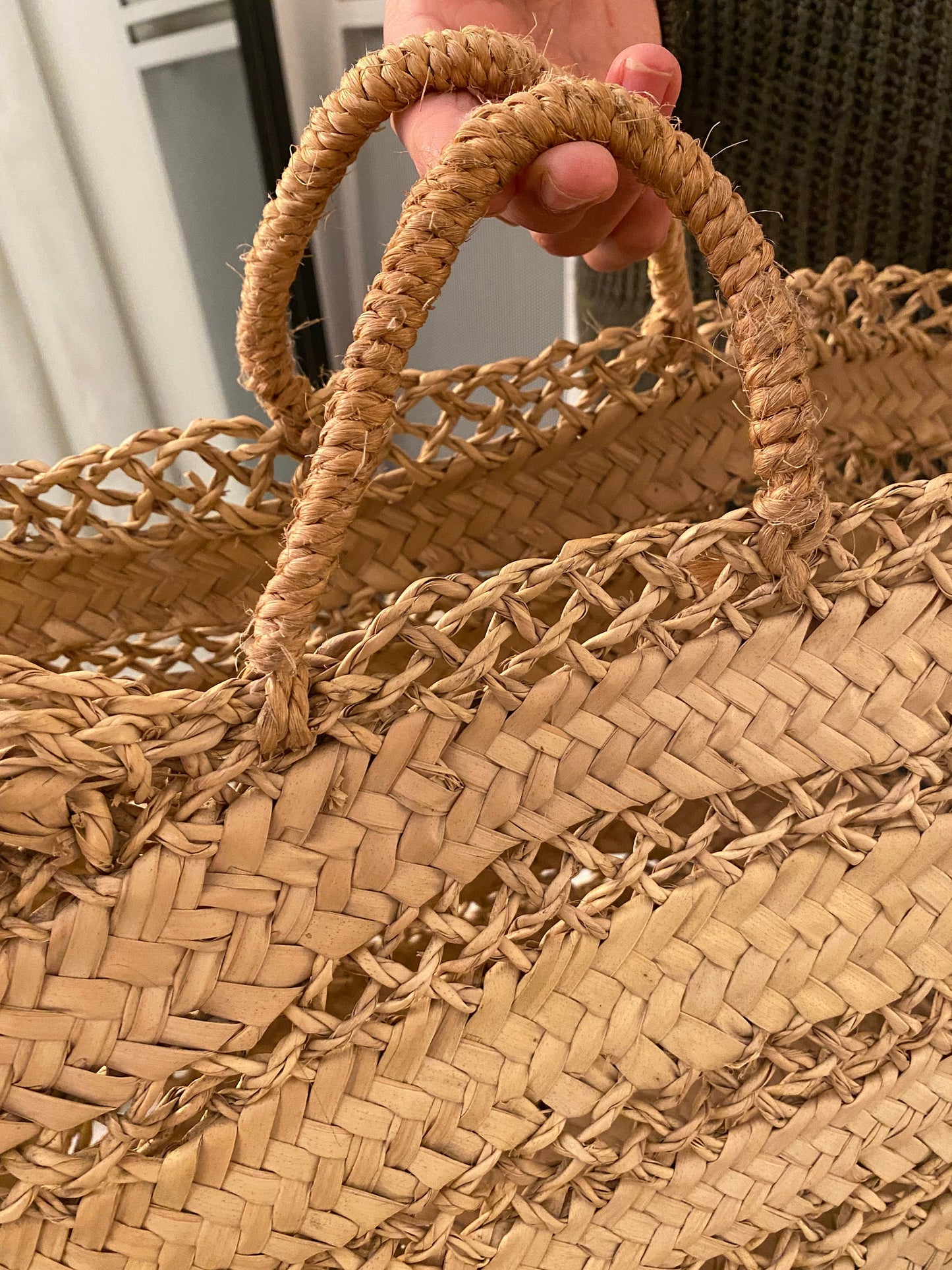 Panier, sac ajouré "El Jadida" tressé en doum