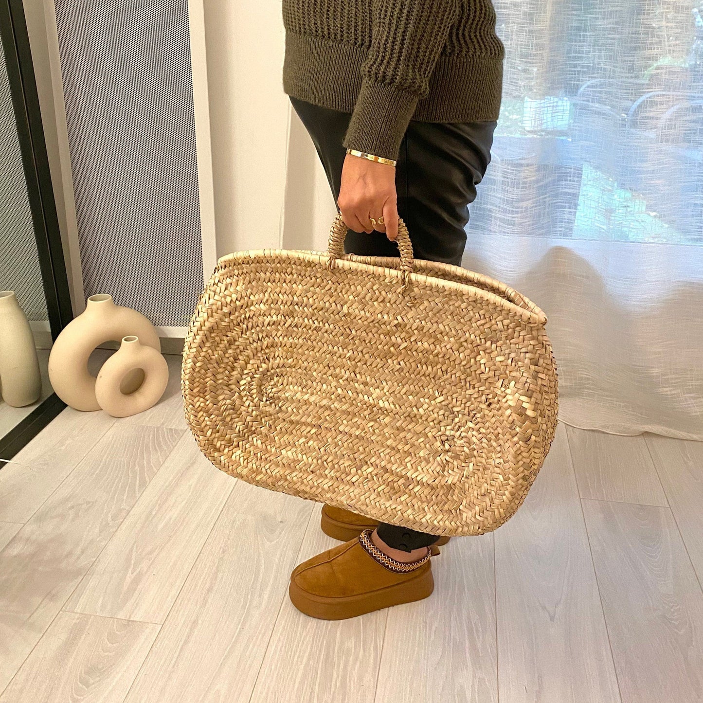 Panier "Ayacha" tressé en doum